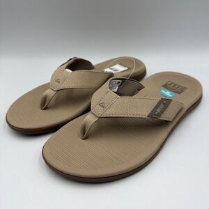 REEF Santa Ana Flip Flops - Men's 8 - Sand (Tan/Beige) - Cushion Comfort *NWOT*